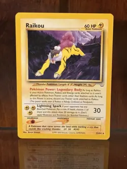 Raikou Pokemon Card 22/64 WOTC Neo Revelations Vintage Rare Original Non-holo - Image 1