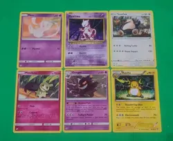 Pokemon TCG Collection Rare Lot of 6 Mixed Cards Lot Gengar, Mimikyu, Mew, ++ - Image 1