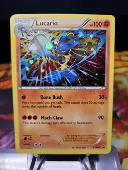 Pokemon TCG Lucario XY140 Holo Rare Black Star Promo Card Near Mint Condition - Image 1