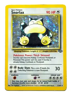 Pokemon TCG Jungle 11/64 Snorlax Holo Rare Vtg WotC Card Unlimited MP - Image 1