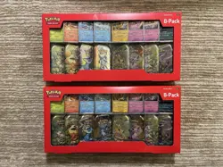 Pokemon Prismatic Evolutions 8 Mini-Tins with Promo Cards Costco 2-Pack IN HAND - Image 1