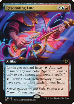 MTG Resonating Lute - Extended Art, NM-Mint, English Secrets of Strixhaven - Image 1
