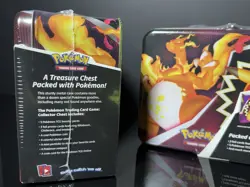 SET OF 2 Pokemon Charizard Collector's Chest Tin Set with Cards and Stickers - Image 5