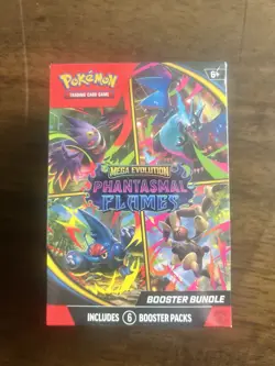 Pokemon TCG Mega Evolution Phantasmal Flames Booster Bundles New Sealed 6 Packs - Image 1