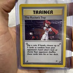 Pokemon Gym Heroes The Rocket's Trap Holo 19/132 HP Heavily Played SWIRL Rare - Image 1