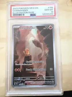 PSA 10 2023 Pokemon Charmander #168/165 SV 151 Illustration Rare Holo EN - Image 1