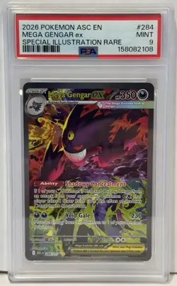 2026 POKEMON ASC EN-ASCENDED HEROES #284 MEGA GENGAR EX PSA 9 - Image 1