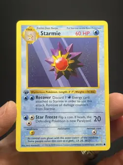 Pokemon TCG Starmie 064/102 Base Set (Shadowless) 1st Edition NM - Image 1