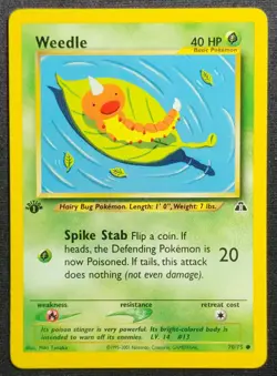 2001 Neo Discovery Weedle 70/75 1st Edition Wotc Vintage Pokemon Card - Image 1