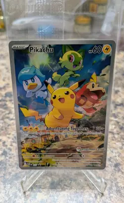 Pokemon TCG Scarlet & Violet Pikachu Promo SVP 027 Sealed Pokemon Center Stamp - Image 2