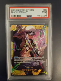 2025 One Piece OP10 EN #119 Trafalgar Law Secret Rare PSA 9 MINT - Image 1