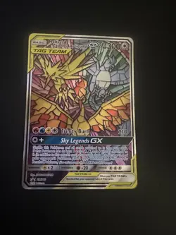 Moltres & Zapdos & Articuno GX SM210 Hidden Fates Alt Art Promo Pokemon Card - Image 1