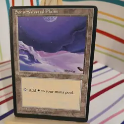 MTG Snow-Covered Plains, Ice Age, Heavily Played, English - Image 1