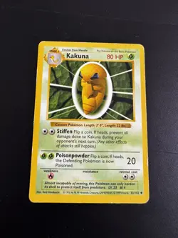 Pokemon Card - Kakuna Base Set Shadowless 33/102 1999 Uncommon LP/MP - Image 1