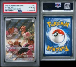 2025 POKEMON MEG EN-MEGA EVOLUTION ILLUSTRATION RARE #151 SPEAROW PSA 10 - Image 3
