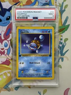 2000 Pokemon Squirtle 1st Edition 68/82 Team Rocket PSA 9 Mint - Image 1