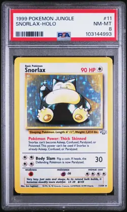 1999 Pokemon Jungle 11 Snorlax Holo PSA 8 103144993 - Image 1