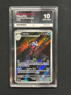 Pokemon TCG Paldean Fates Palafin Illustration Rare 225/091 ACE 10 - Image 1