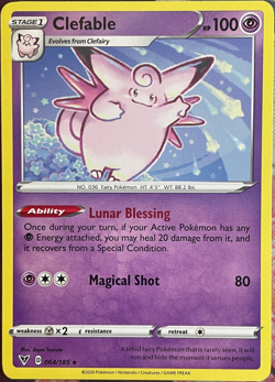 Clefable Rare - 064/185 - Vivid Voltage Pokemon 2020 - Image 1