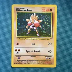 Pokemon Vintage Holo Rare Hitmonchan 7/102 Base Set Wotc 1999 - Image 1