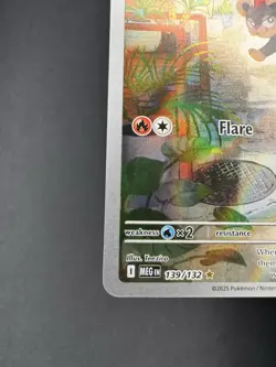 Pokemon TCG Litleo 139/132 ME01 Illustration Rare Holo Near Mint - Image 4