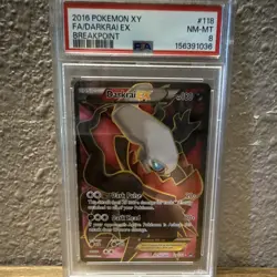 Pokemon 2016 Breakpoint Darkrai EX Full Art Holo Ultra Rare 118/122 PSA 8 - Image 1