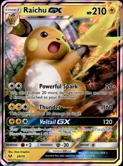 Raichu GX 29/73 Holo - Pokemon Shining Legends - NM - Image 1