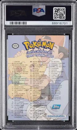 1999 TOPPS POKEMON THE MOVIE EDT CHECKLIST-RAINBOW FOIL MOVIE EDITION PSA 9 - Image 2