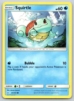 Squirtle 33/214 Unbroken Bonds Pokemon LP - Image 1