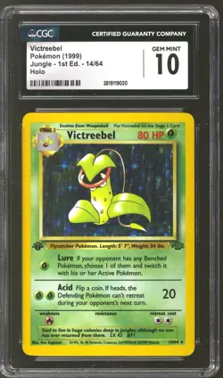 Pokemon Jungle 1st Edition Victreebel 14/64 CGC 10 GEM MINT - Image 1