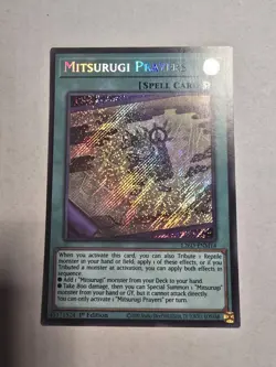 MITSURUGI PRAYERS SECRET RARE L26D-ENM14 NEAR MINT YUGIOH - Image 1