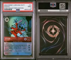 PSA 9 STITCH FOIL 21/P1 DISNEY LORCANA D100 COLLECTOR’S EDITION ENGLISH 2023! - Image 3