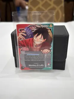 One Piece Card Game OP13-001 Ichiban Monkey D. Luffy Leader GameStop Promo - Image 1