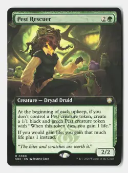 Pest Rescuer (Extended Art) 90 Commander: Secrets of Strixhaven MTG NM - Image 1