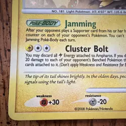 Pokemon Ampharos TCG POP Series 7 1/17 Holo Rare Stage 2 English 2008 NM - Image 5