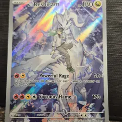 N's Reshiram Full Art Illustration Rare Holo 167/159 Sv09 130 HP Pokemon TCG - Image 2