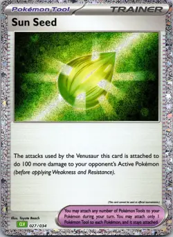 Sun Seed 027/034 Trading Card Game Classic Pokemon TCG Holo NM - Image 1