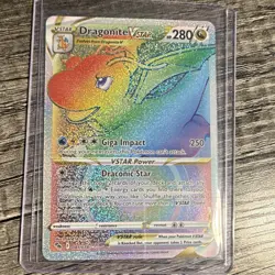 POKEMON TCG POKEMON GO DRAGONITE VSTAR SECRET HOLO 081/078 EN SIGNED - Image 1