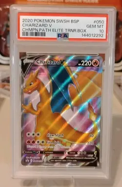 Charizard V 2020 Pokemon Champions Path Promo SWSH050 Full Art PSA 10 GEM MINT - Image 1