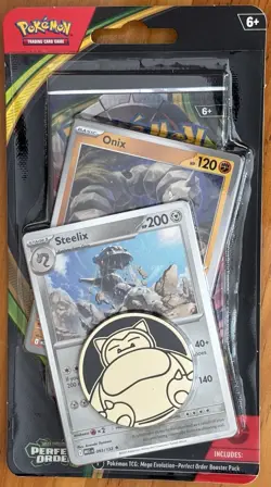 POKEMON TCG PERFECT ORDER BOOSTER PACK, 2 PROMO CARDS STEELIX & ONIX, 1 COIN - Image 1