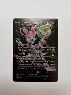 Gardevoir & Sylveon GX - Tag Team - Black Foil Display Card Fan Art Card NM - Image 1