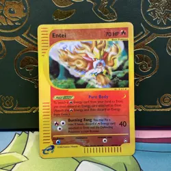 Pokemon TCG English Card e-Series Aquapolis Entei 10/147 Reverse Holo Rare MP - Image 1