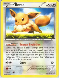 Eevee 80/111 Furious Fists Pokemon Card DMG - Image 1