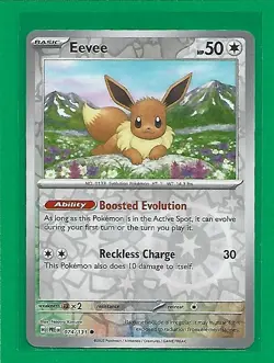 Pokemon TCG SV-Prismatic Evolutions Eevee #74/131 Common Reverse Holo - Image 1