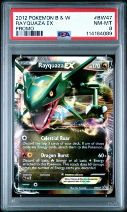 2012 Pokemon BW Black Star Promo Rayquaza EX BW47 PSA 8 - Image 1