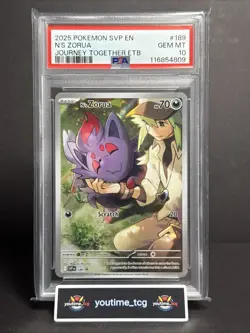 2025 Pokemon Svp En-Sv BSP Journey Together Etb N's Zorua #189 PSA 10 - Image 1