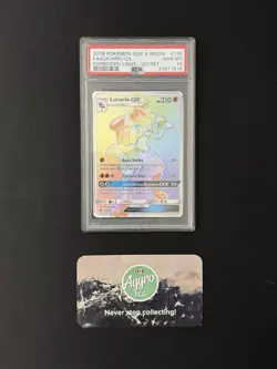 Lucario GX - 135/131 Pokemon SM Forbidden Light Rainbow Secret Rare - PSA 10 - Image 1