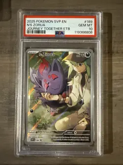 N’s Zorua 189 Gem MT Pokemon SVP EN-SV Black Star Promo Journey Together PSA 10 - Image 1