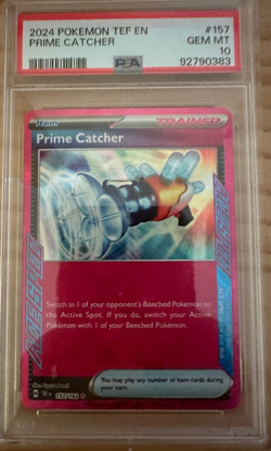 2024 PSA 10 Gem Mint Prime Catcher 157/162 Temporal Forces Ace Spec Pokemon TCG - Image 1