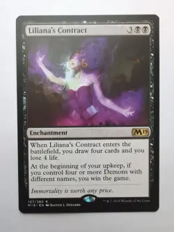 MTG Liliana's Contract (M19) Core Set 2019 Regular Rare 107/280 - Image 1